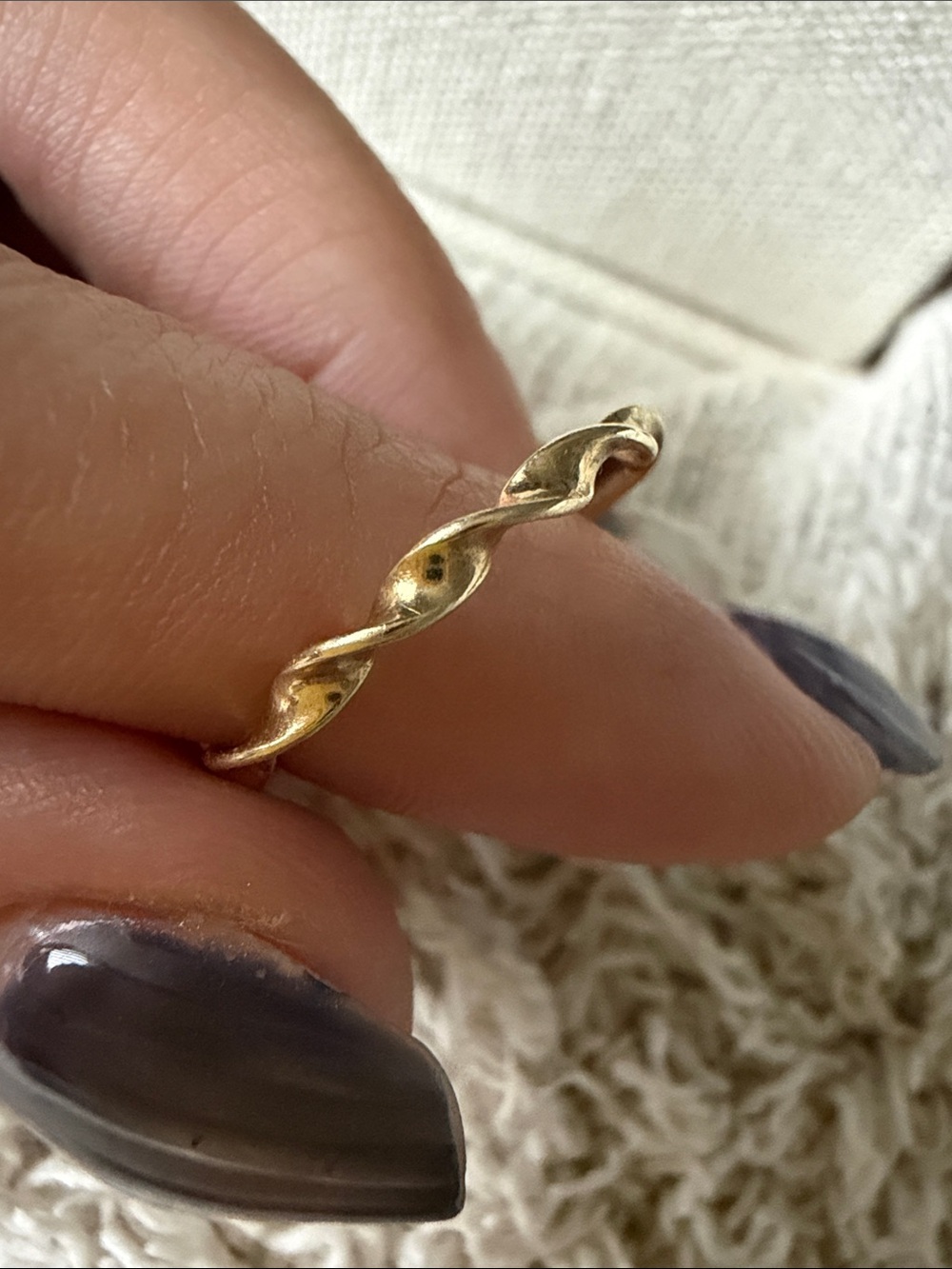 Vintage 10K Yellow Gold Twisted Spiral Ring